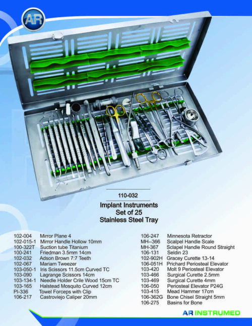 Implant Instrumente Set aus 25 Stück