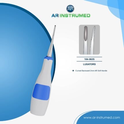 Dental Root Luxator Tool Curved Backward Tip Blue Handle Australia
