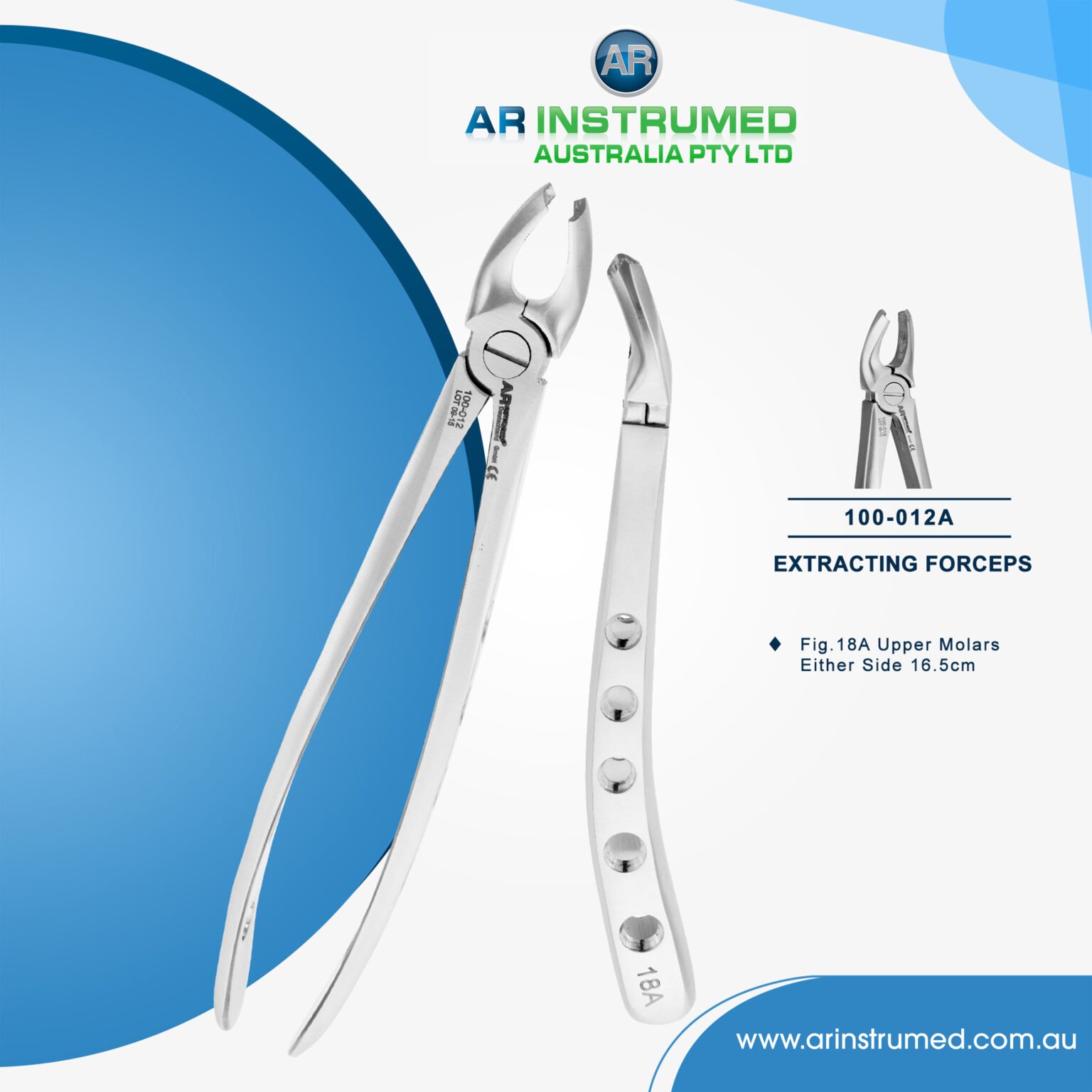 Extracting Forceps Fig.18A Upper Molars Either Side 16.5cm - AR ...