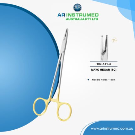 Mayo Hegar Needle Holder 16cm (TC) Gold