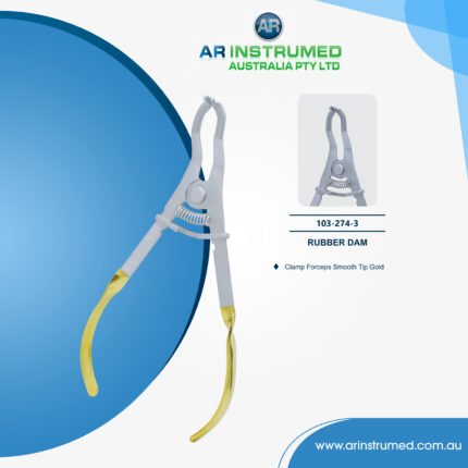 Clamp Forceps Smooth Tip Gold